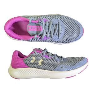 Under Armour Charged Pursuit 3 Kids Size 6Y Lace Up Running Shoes Purple Grey
